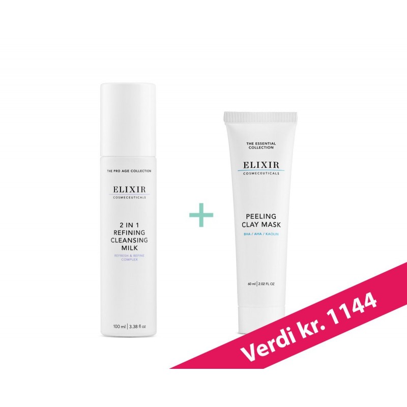 Elixir Duo: 2 in 1 Refining Cleansing Milk + Peeling Clay Mask